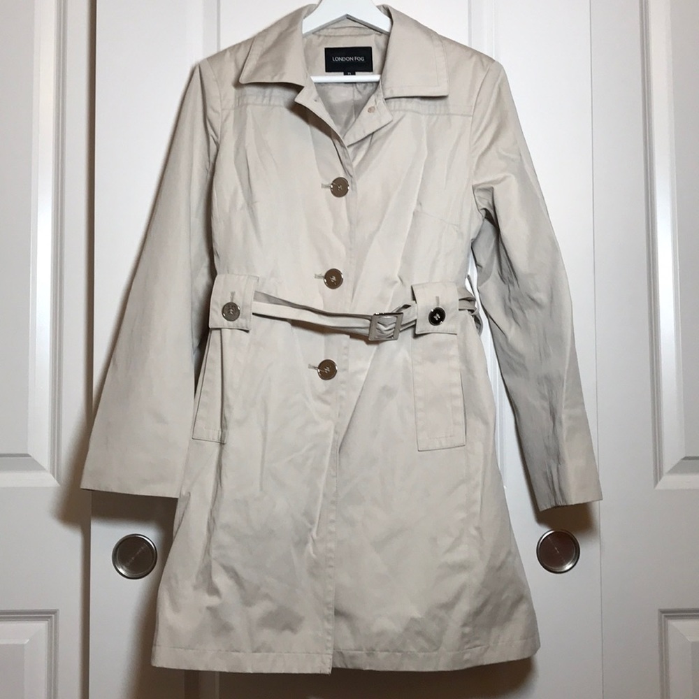 London Fog Tan Trench Coat, M